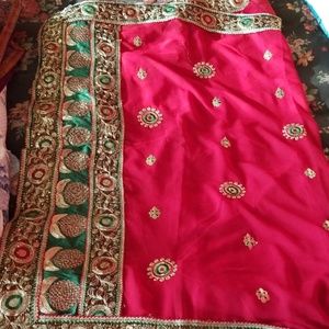 Red and green saree